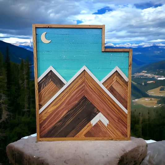 Turquoise Blue Utah 3 Peak 22x18