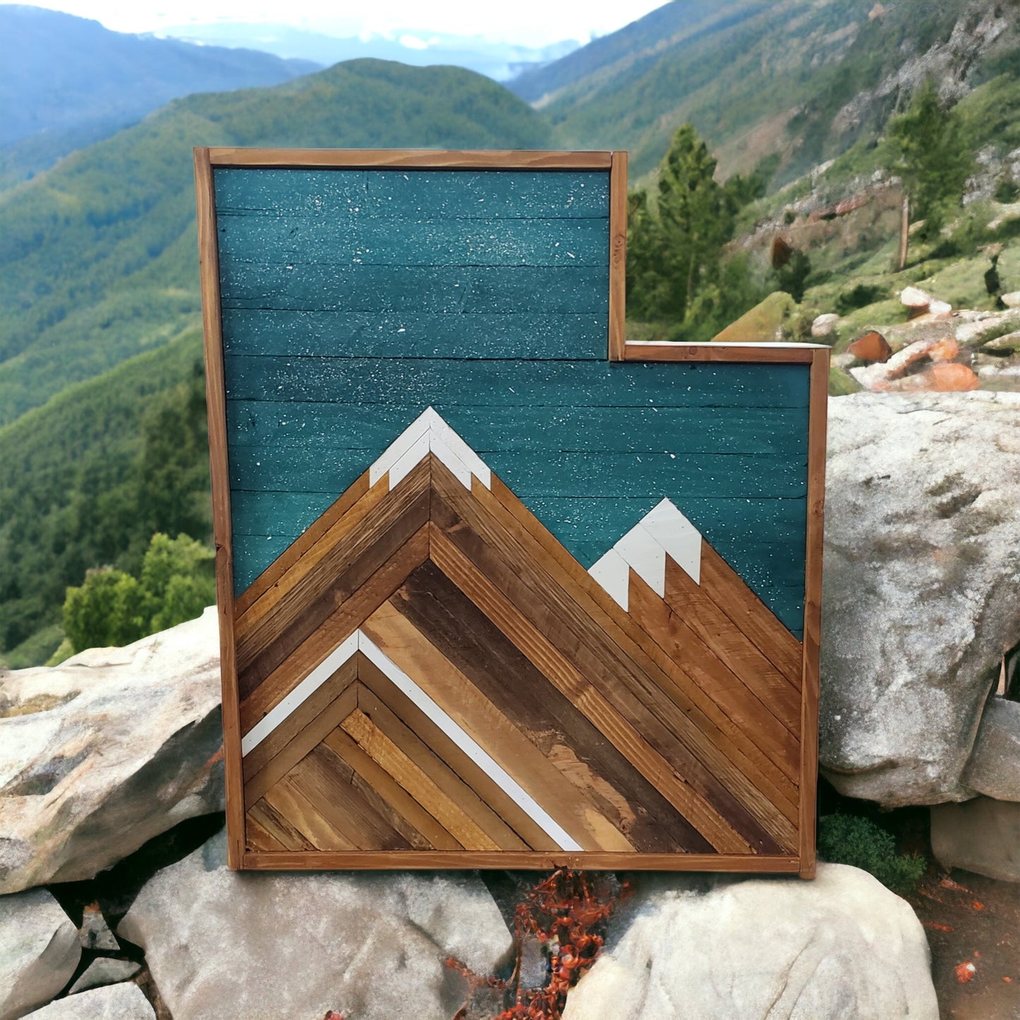 Teal Blue Utah 2 Peak 21x16