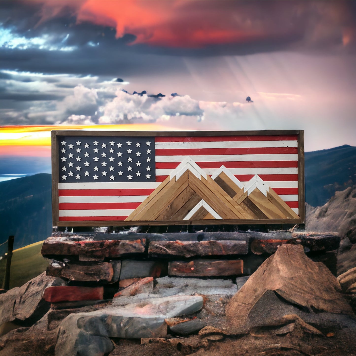 U.S. Flag 3 Peak 28x11