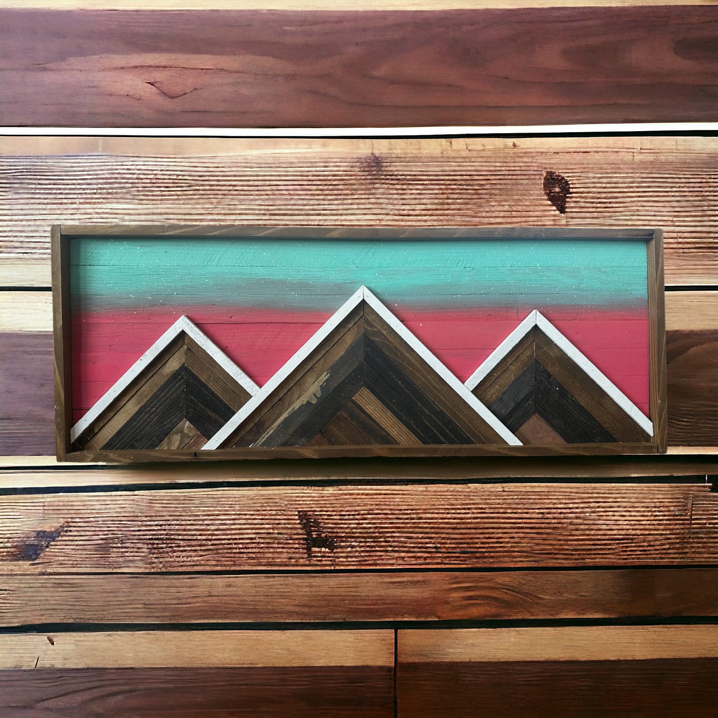 Turquoise & Pink 3 Peak 32x12